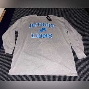 NWT 2XLT Detroit Lions Men's Fanatics Big Tall Long Sleeve Grey Shirt